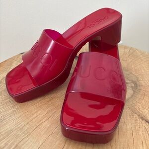 Gucci Platform Rubber Slides Size 36